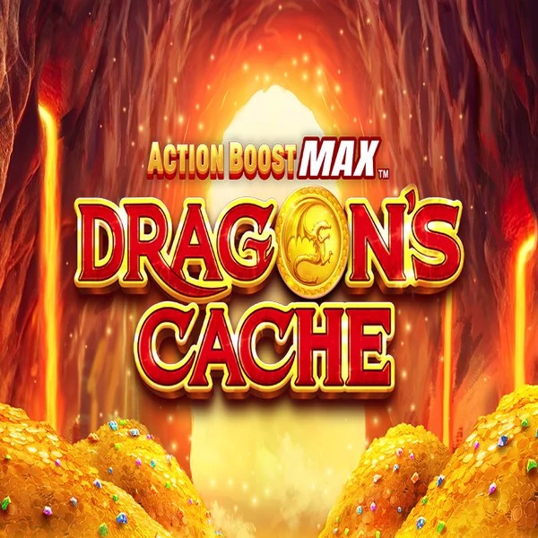 Action Boost Max Dragon's Cache by SpinPlay Games, showcased at hugocasino.org.pl – game logo